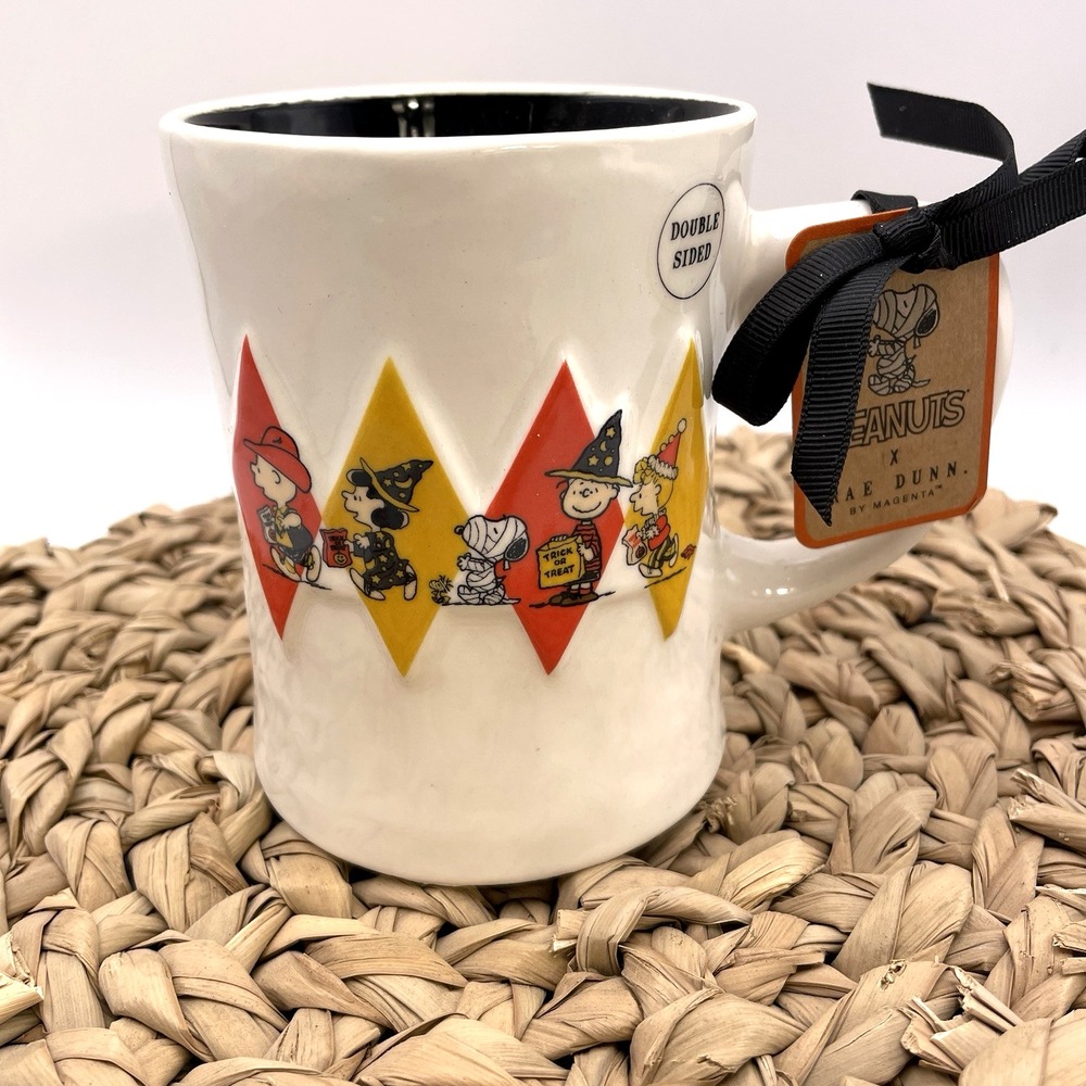 Rae Dunn x Peanuts‎ Halloween "Trick Or Treat " Snoopy & The Gang Mug 18oz 3D